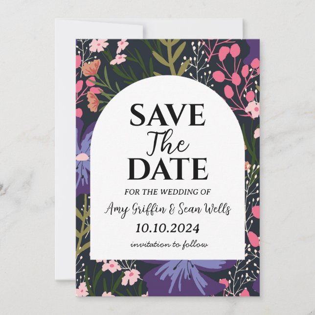 wildflowers fall save the date cards (Front)