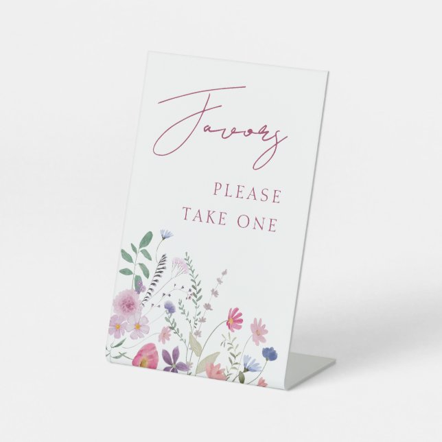 Wildflowers Favours Pedestal Sign (Front)