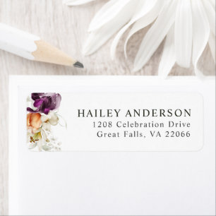 Wildflowers Feminine Watercolor Floral Return Address Label