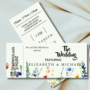 Wildflowers Festival Theme Floral Wedding  Invitation