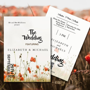 Wildflowers Festival Theme Floral Wedding Invitation