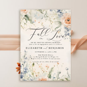 Wildflowers Fête Romantic Fall Engagement Party Invitation