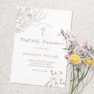 wildflowers   First Communion Invitation
