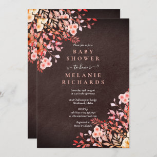 Wildflowers Floral Baby Shower/Sprinkle Chalkboard Invitation