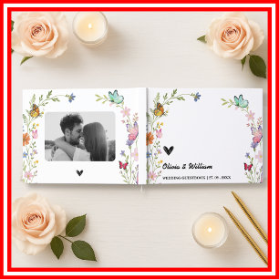 Wildflowers Floral Boho Butterfly Wedding Book