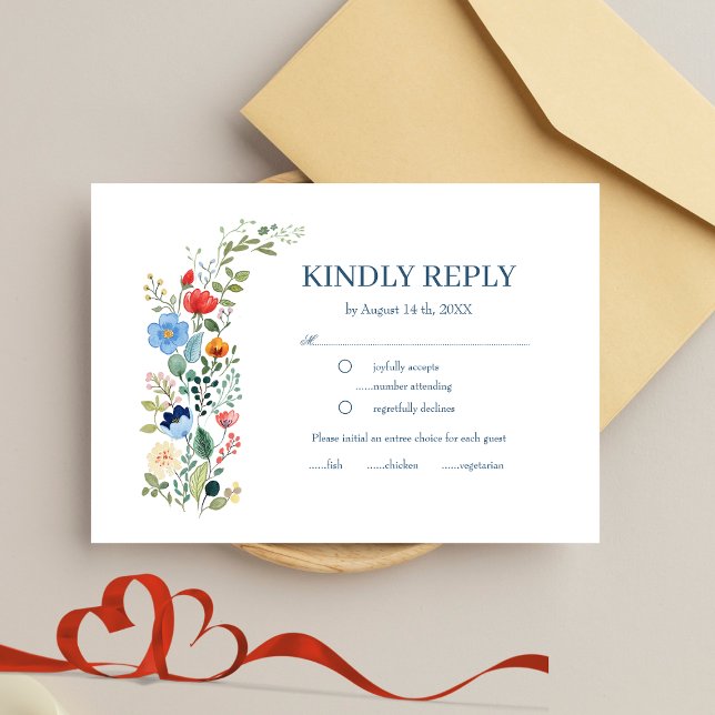 Wildflowers Floral Boho Wedding RSVP (Creator Uploaded)