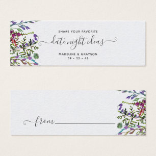 Wildflowers Floral Bridal Shower Date Night Card