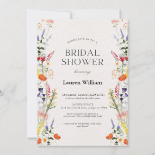 wildflowers Floral Bridal Tea Fiesta Brunch Shower Invitation