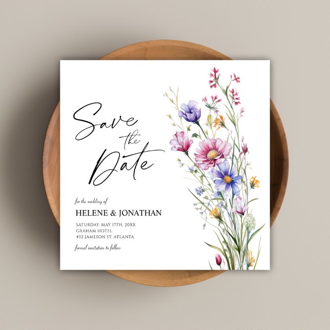 Wildflowers Floral Elegant Wedding Save The Date (Wildflowers Floral Elegant Wedding Save The Date)