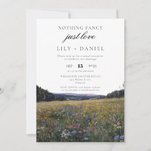 Wildflowers Floral Elopement Wedding Reception Invitation