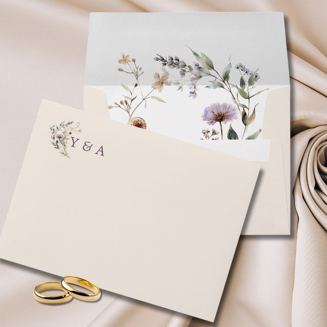 Wildflowers Floral Modern Wedding Envelope (Creator Uploaded)
