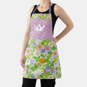 Wildflowers Floral Pattern Queen of the Kitchen  Apron