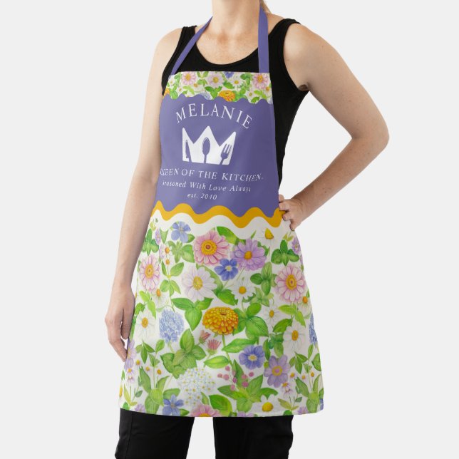 Wildflowers Floral Pattern Queen of the Kitchen  Apron (Insitu)