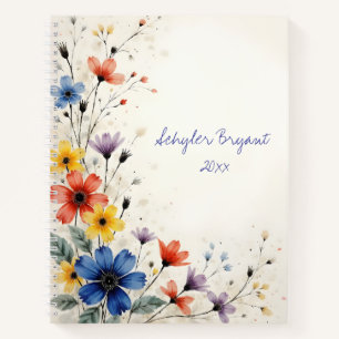Wildflowers Floral Spiral-bound Journal