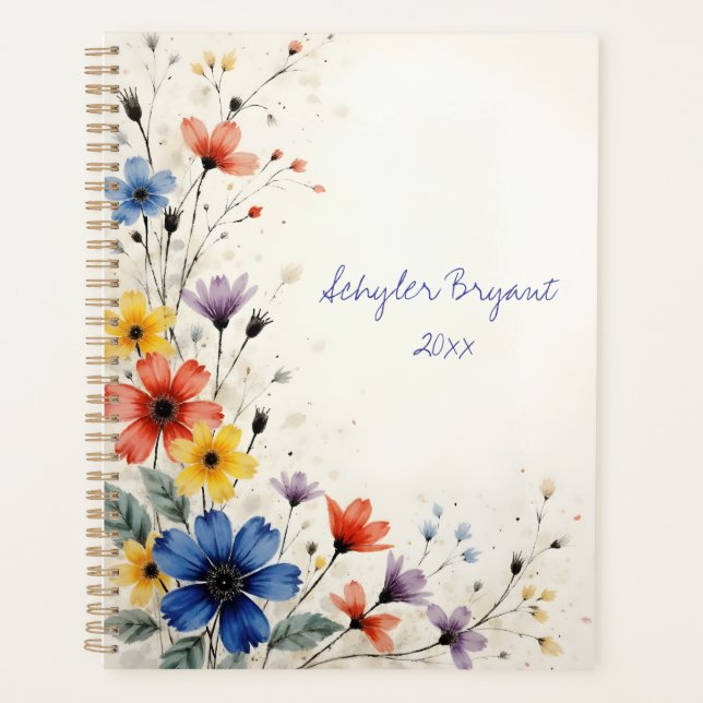 Wildflowers Floral Spiral-bound Spring Botanical Planner (Front)