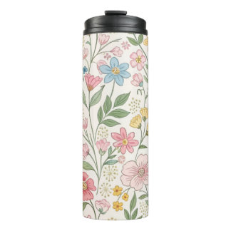 Wildflowers Floral Summer Pattern Thermal Tumbler