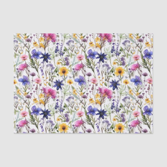 Wildflowers Floral  Tissue Paper (Front)