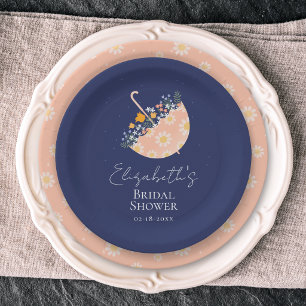 Wildflowers Floral Umbrella Garden Bridal Shower Paper Plate