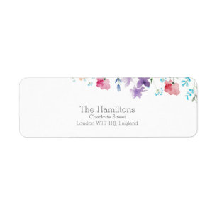 Wildflowers Floral Wedding Return Address Label