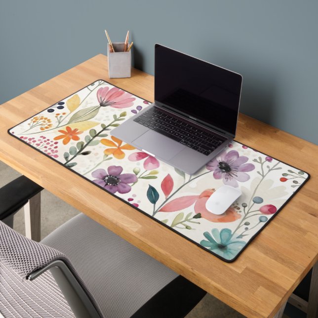 Wildflowers Floral Whimsical Pattern Desk Mat (Office 2)