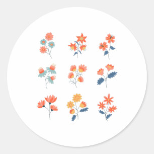 Wildflowers Flowers Botanical Classic Round Sticker