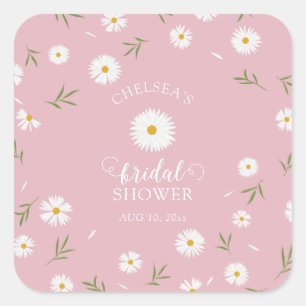 Wildflowers Foliage Greenery Garden Bridal Shower Square Sticker