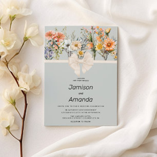 Wildflowers garden botanical floral Wedding Invitation