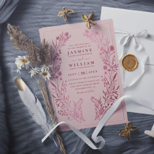 Wildflowers Garden Elegant Modern Chic Wedding Invitation