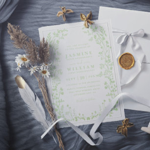 Wildflowers Garden Elegant Modern Rustic Wedding Invitation