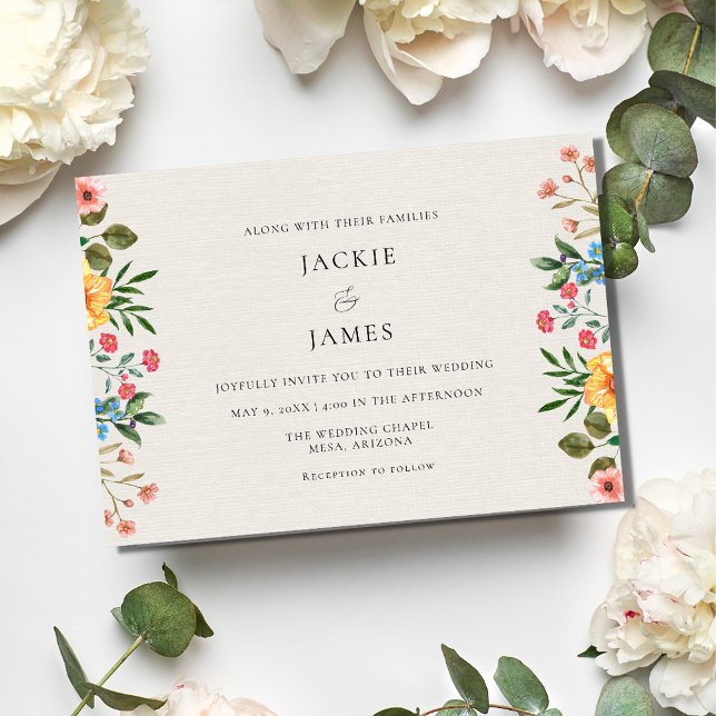 Wildflowers Garden Floral Wedding Invitation (Wildflowers Garden Floral Wedding Invitation)