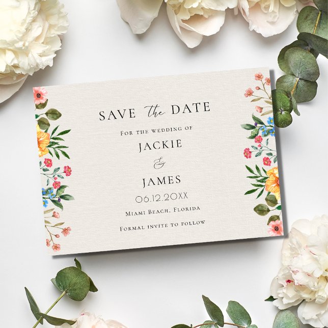 Wildflowers Garden Floral Wedding Save The Date (Wildflowers Garden Floral Wedding Save The Date)