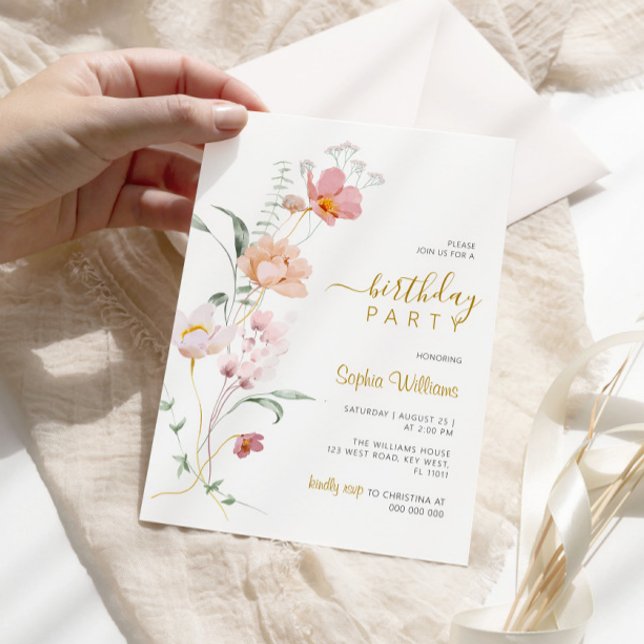 Wildflowers Gentle Birthday Party Invitation (Creator Uploaded)