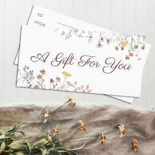 Wildflowers gift certificate