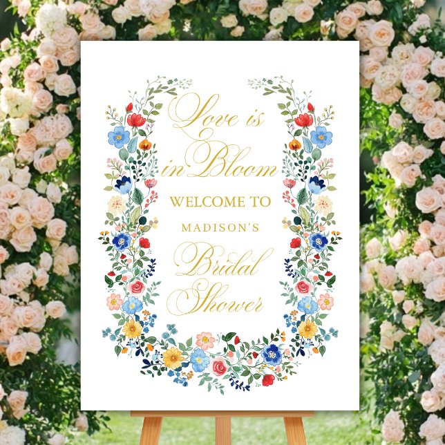 Wildflowers Golden Bridal Shower Welcome  Poster (Creator Uploaded)