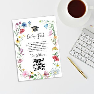Wildflowers Graduation college fund Enclosure Card