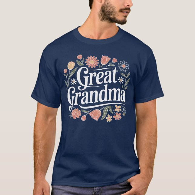 Wildflowers Great Grandma Floral Mothers Day Great T-Shirt (Front)