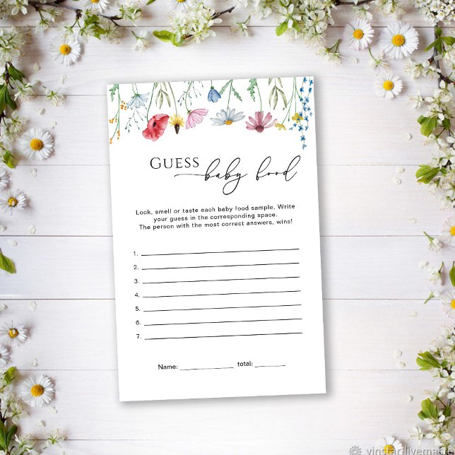 Wildflowers Guess baby food game (Creator Uploaded)