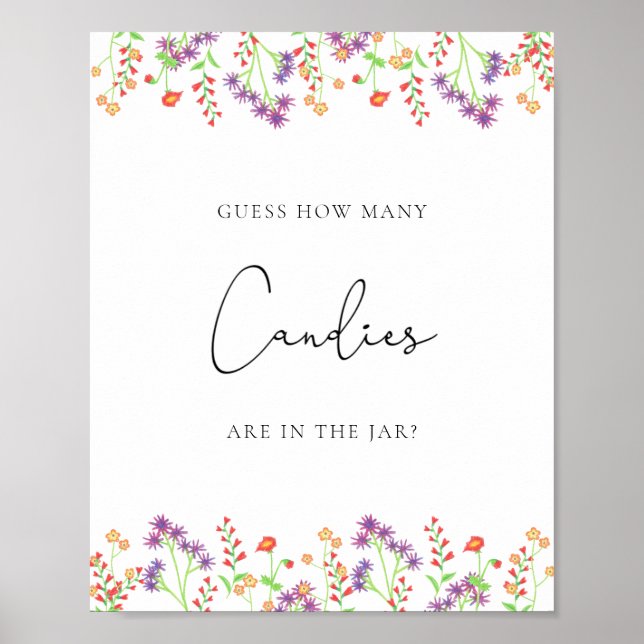 Wildflowers guess how many candies poster (Front)