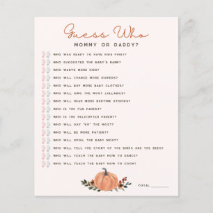 Wildflowers Guess Who Baby Shower Game