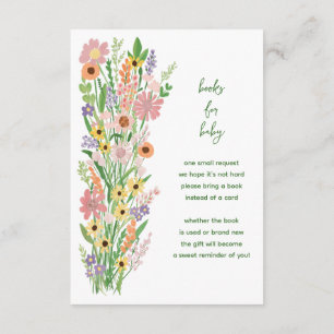 Wildflowers Handpainted Custom Baby Shower Enclosure Card
