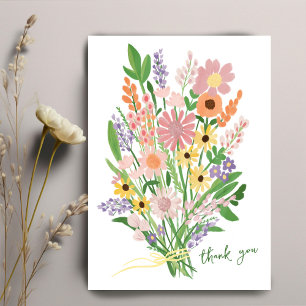 Wildflowers Handpainted Custom  Thank You Card