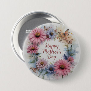 Wildflowers Happy Mother's Day 7.5 Cm Round Badge