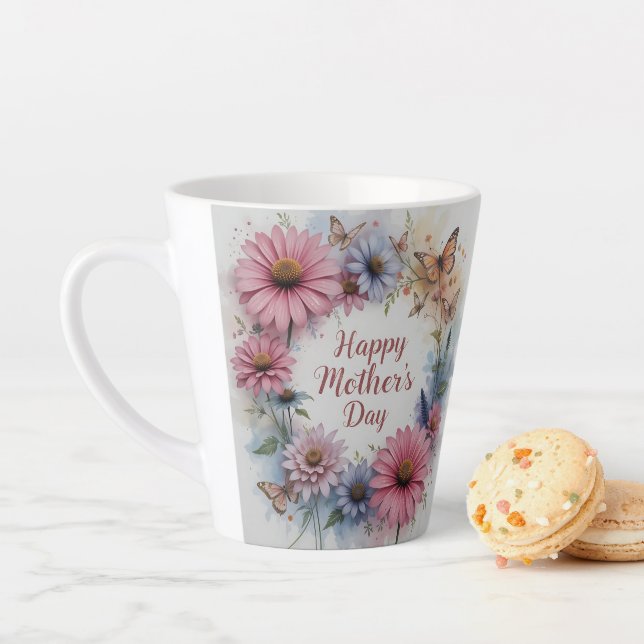 WildFlowers Happy Mother's Day Latte Mug (In Situ)