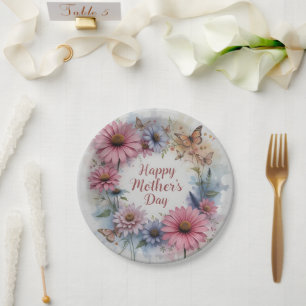 WildFlowers Happy Mother's Day Paper Plate
