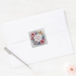 WildFlowers Happy Mother's Day Square Sticker