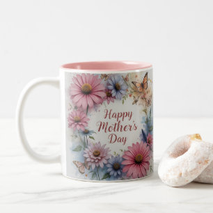 Wildflowers Happy Mother's Day Two-Tone Coffee Mug
