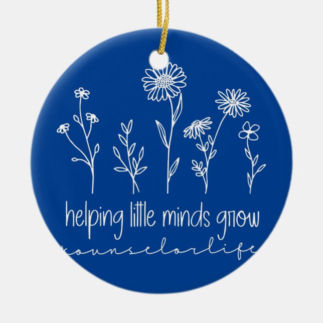 Wildflowers Helping Little Minds Grow Counsellor Ceramic Ornament (Front)