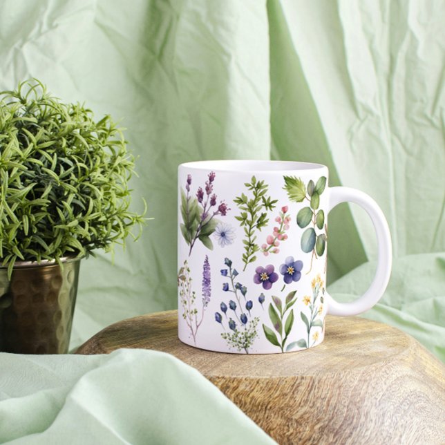 Wildflowers & Herbs Large Coffee Mug (Creator Uploaded)