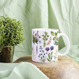 Wildflowers & Herbs Large Coffee Mug