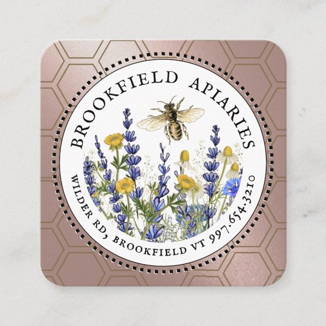 Wildflowers Honeycomb & Bee Apiary Business Card (Front)